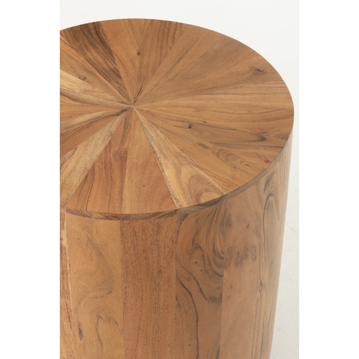 J-Line Bijzettafel Rond Acacia Hout/Mdf Naturel