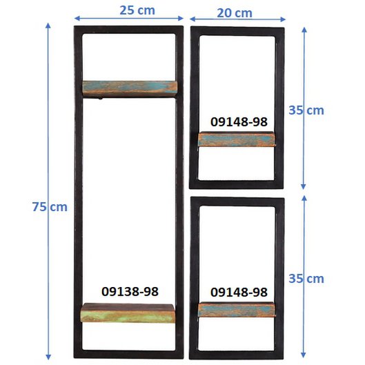 Wandplankenset, 3 stuks