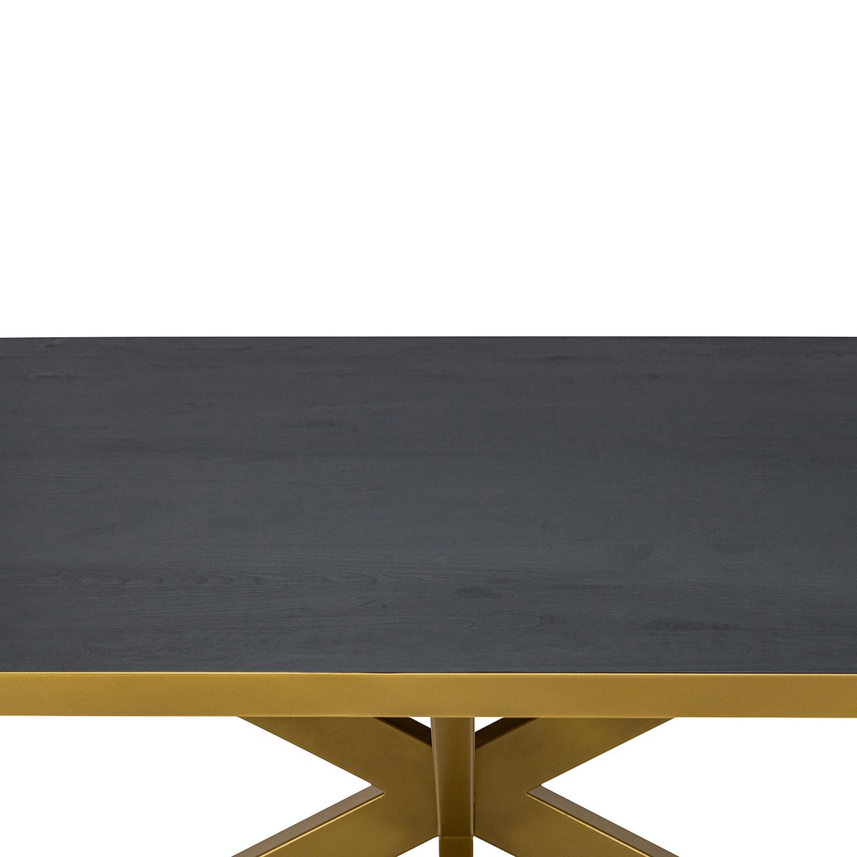 Stalux Plat ovale eettafel 'Noud' 240 x 100, kleur goud / zwart eiken