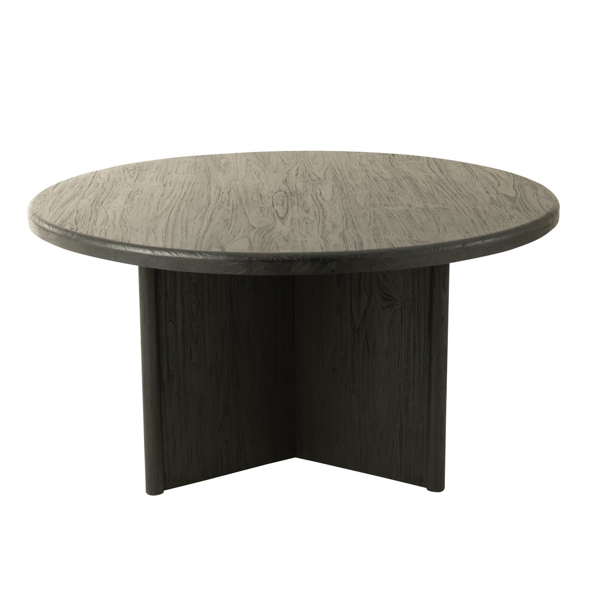 J-Line tafel Rond Teak - hout - zwart