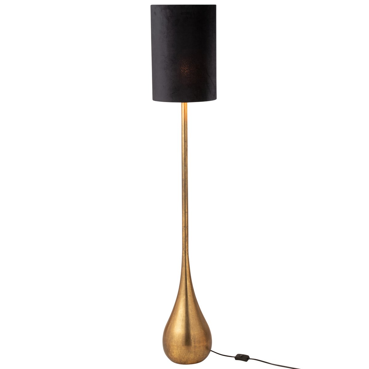 J-Line Lamp Druppel Ijzer/Fluweel Goud/Zwart Large