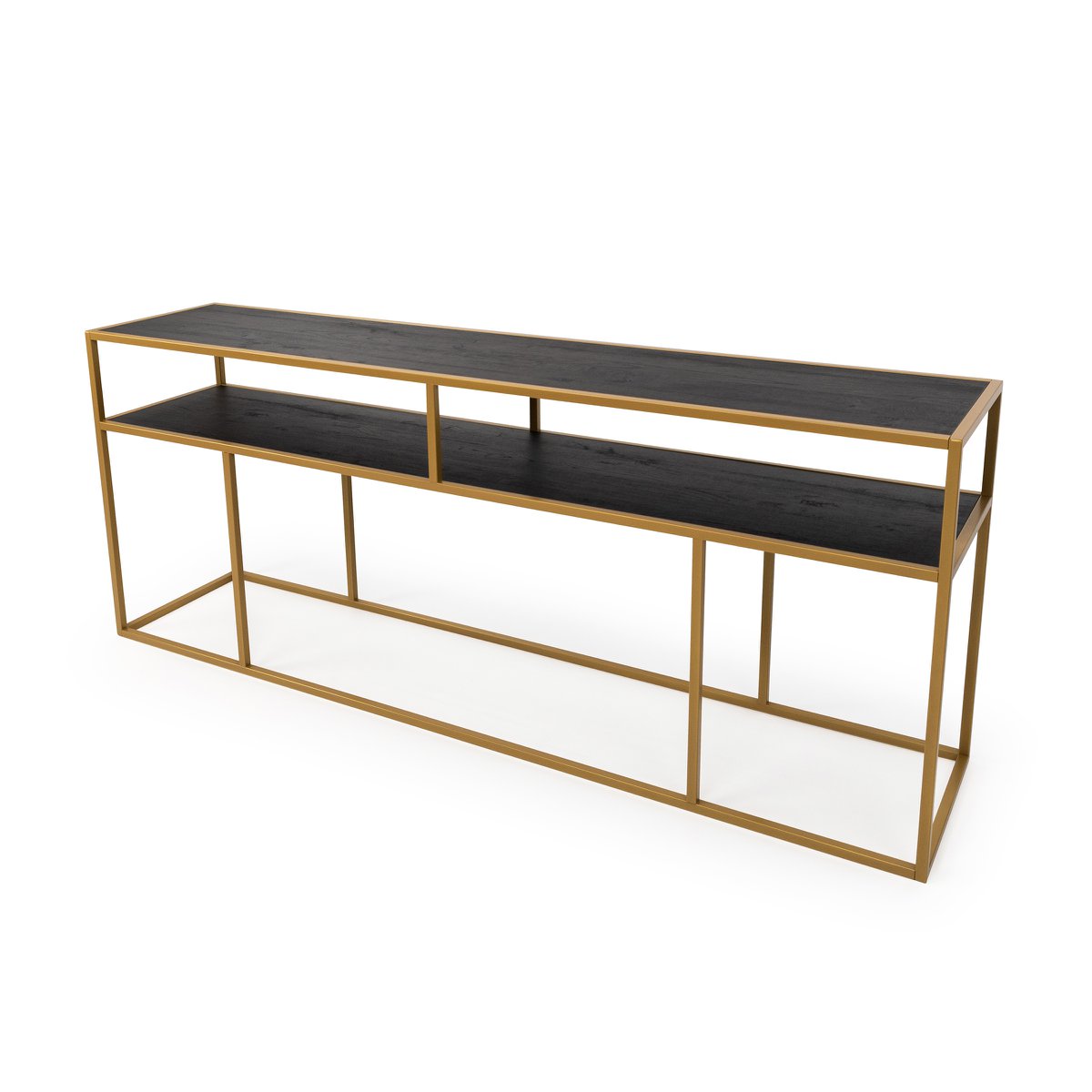 Stalux Side-table 'Teun' 200cm, kleur goud / zwart eiken