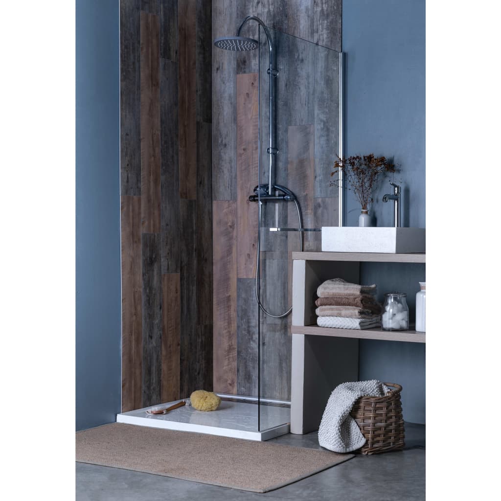 Grosfillex 10 st Wandtegels Gx Wall+ hout 17x120 cm