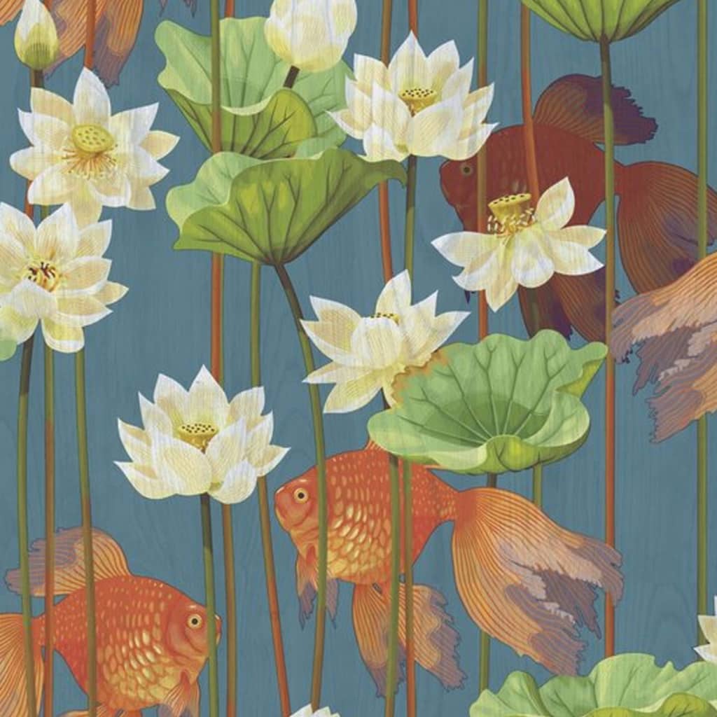 DUTCH WALLCOVERINGS Behang Fish/Flower groen