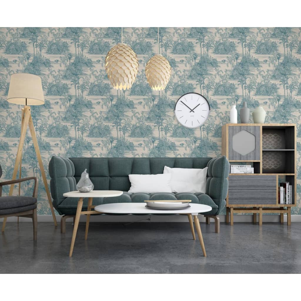 DUTCH WALLCOVERINGS Behang Tropical en goudkleurig