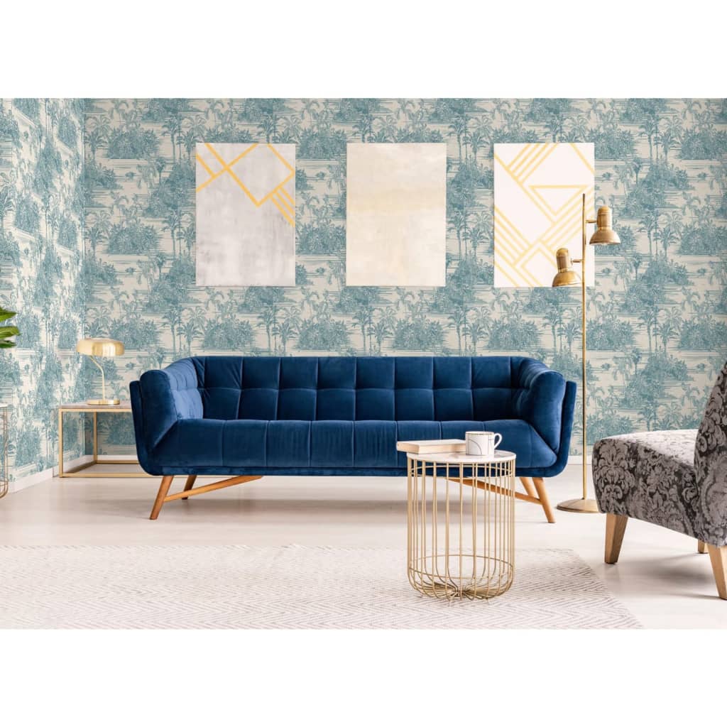 DUTCH WALLCOVERINGS Behang Tropical en goudkleurig