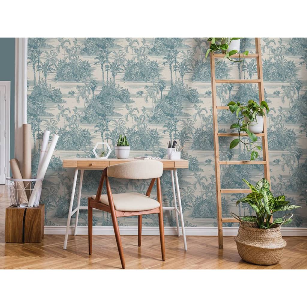 DUTCH WALLCOVERINGS Behang Tropical en goudkleurig