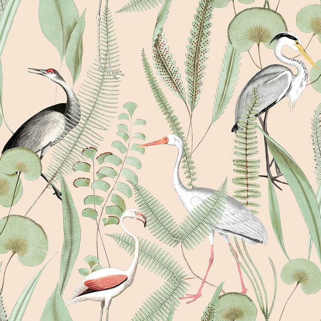 DUTCH WALLCOVERINGS Behang Flamingo - mintkleurig