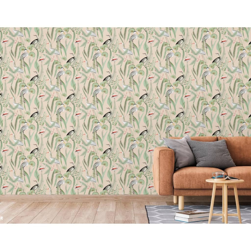 DUTCH WALLCOVERINGS Behang Flamingo - mintkleurig