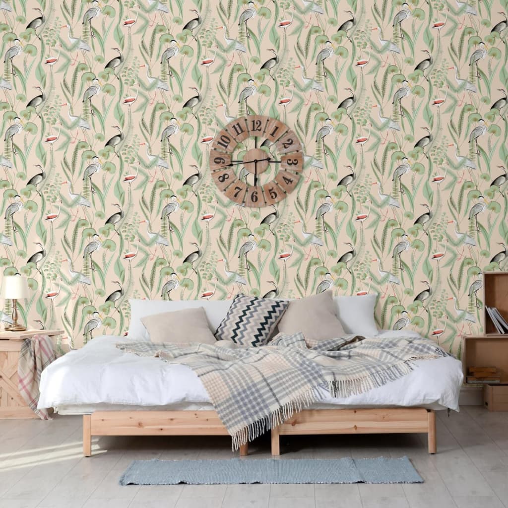 DUTCH WALLCOVERINGS Behang Flamingo - mintkleurig