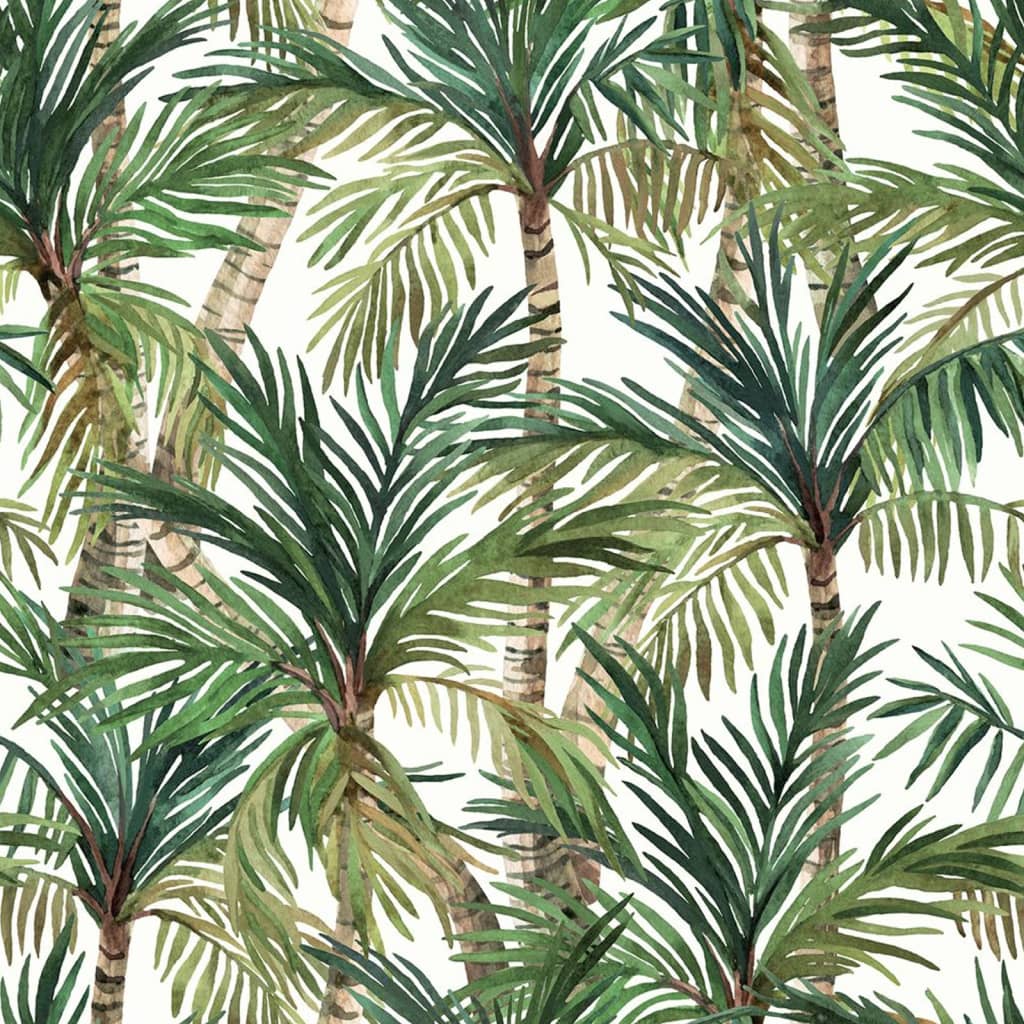 DUTCH WALLCOVERINGS Behang Palm Trees goudkleurig en zwart