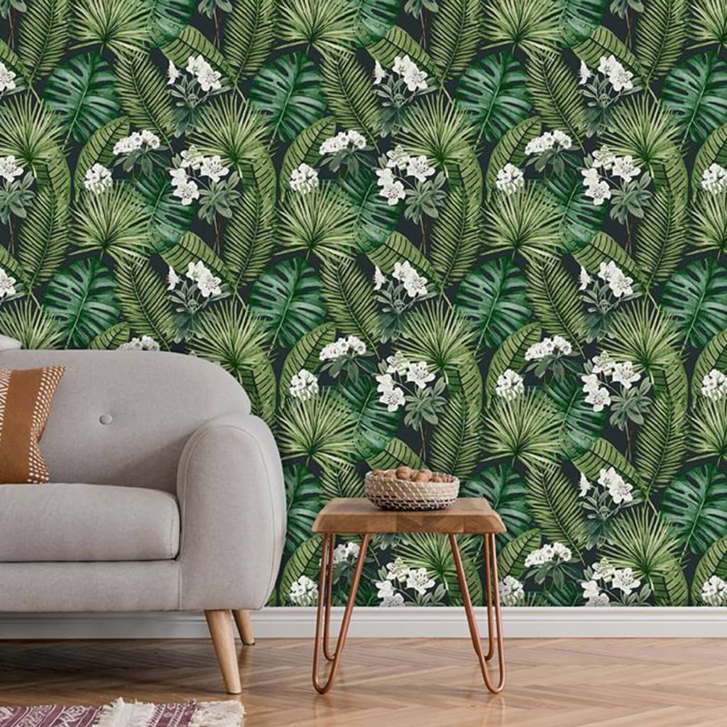 DUTCH WALLCOVERINGS Behang Eden en donkergroen