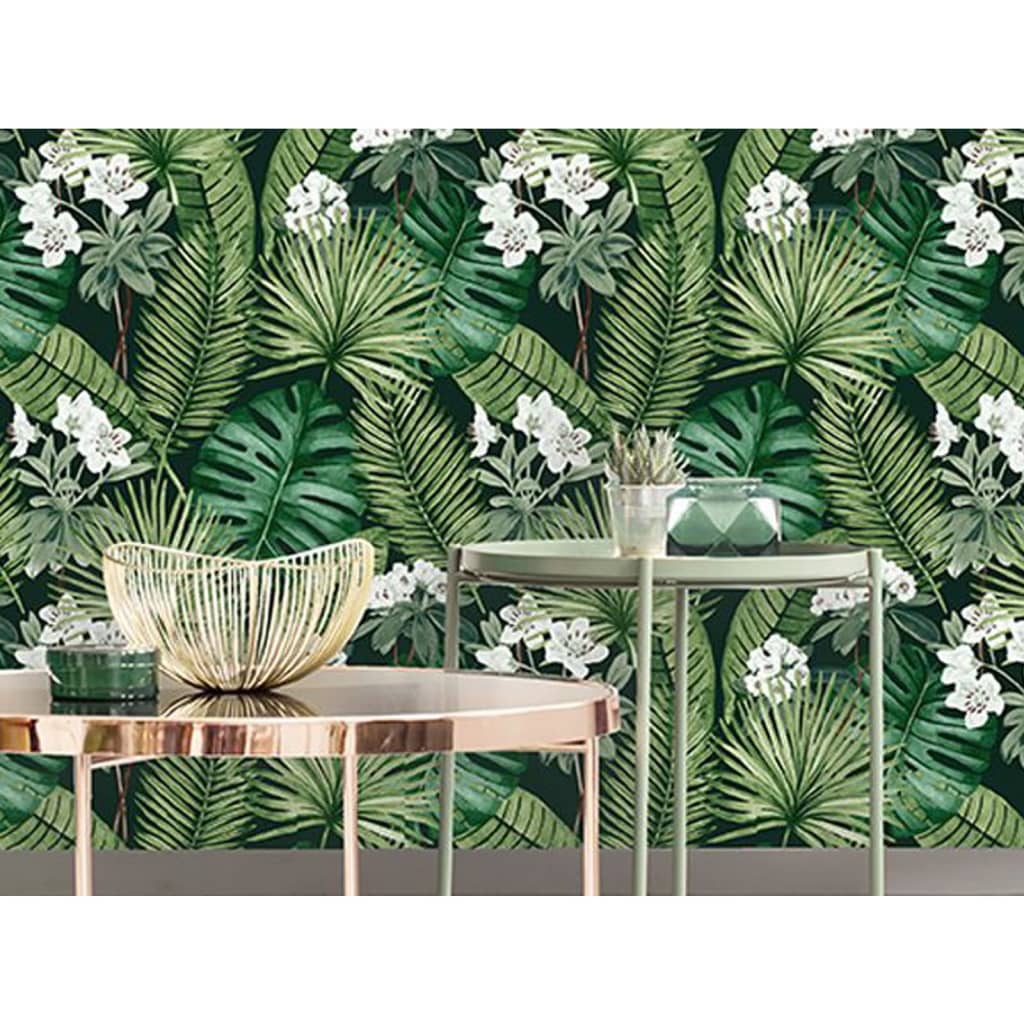 DUTCH WALLCOVERINGS Behang Eden en donkergroen