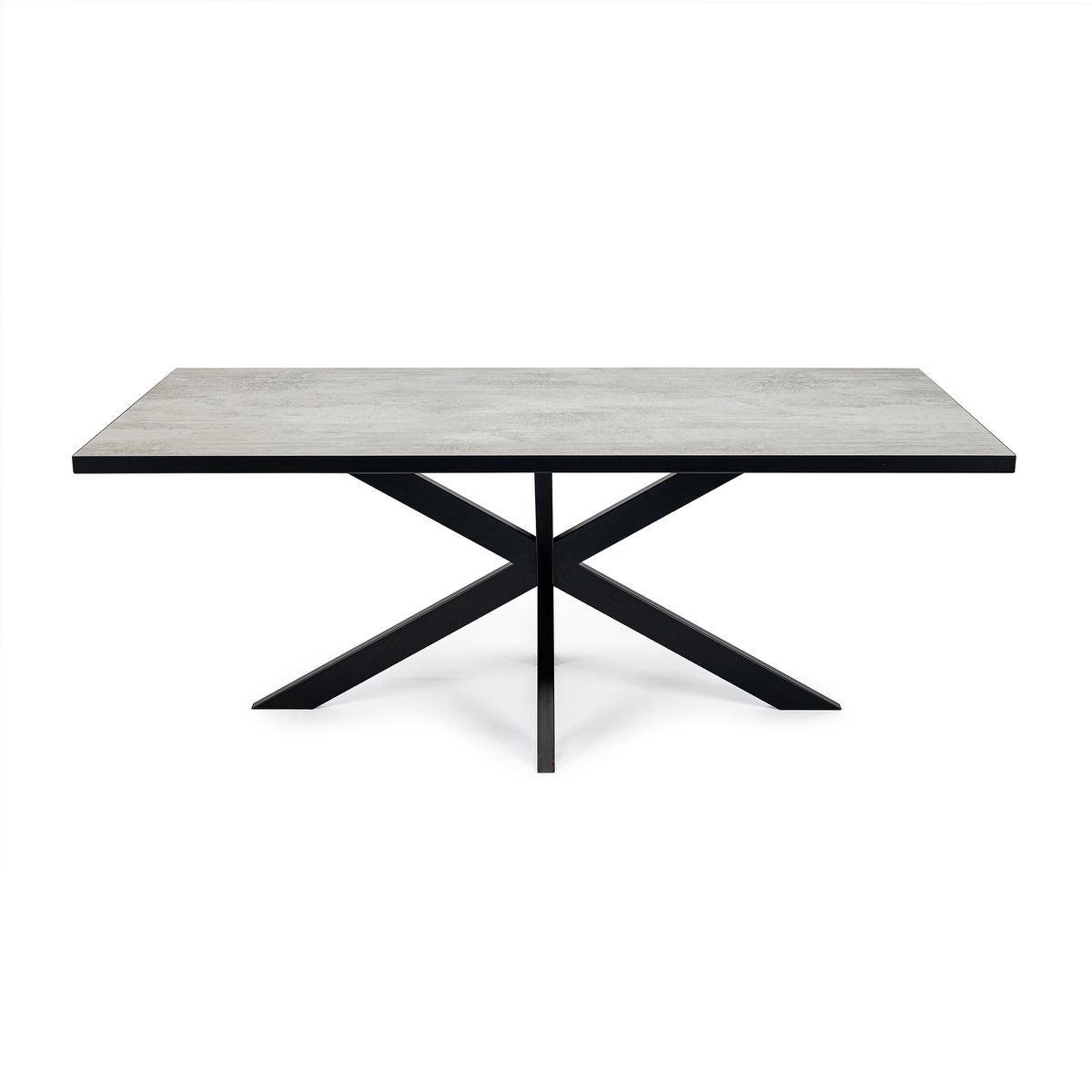 Stalux Eettafel 'Gijs' 200 x 100cm, kleur zwart / beton