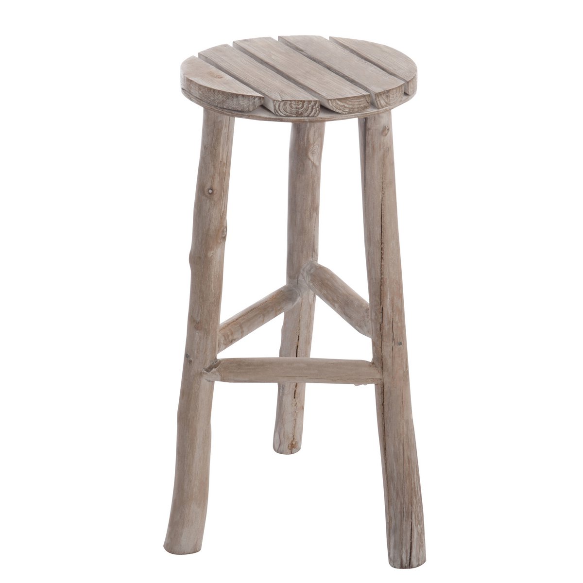 J-Line barstoel Rond - hout - wit - medium