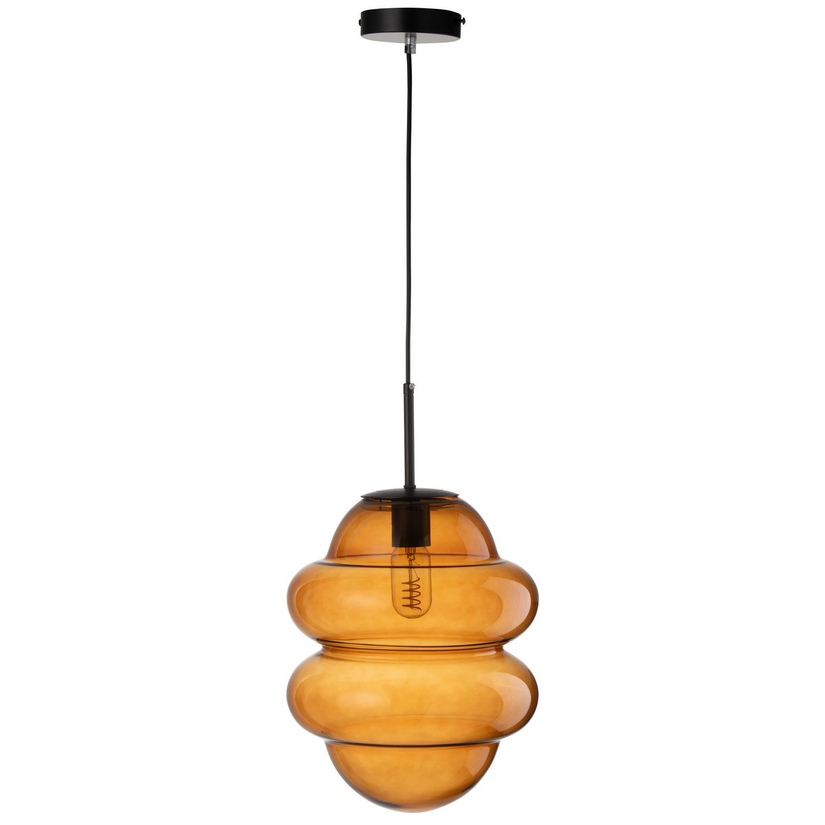 J-Line Hanglamp Honinglepel Glas Bruin