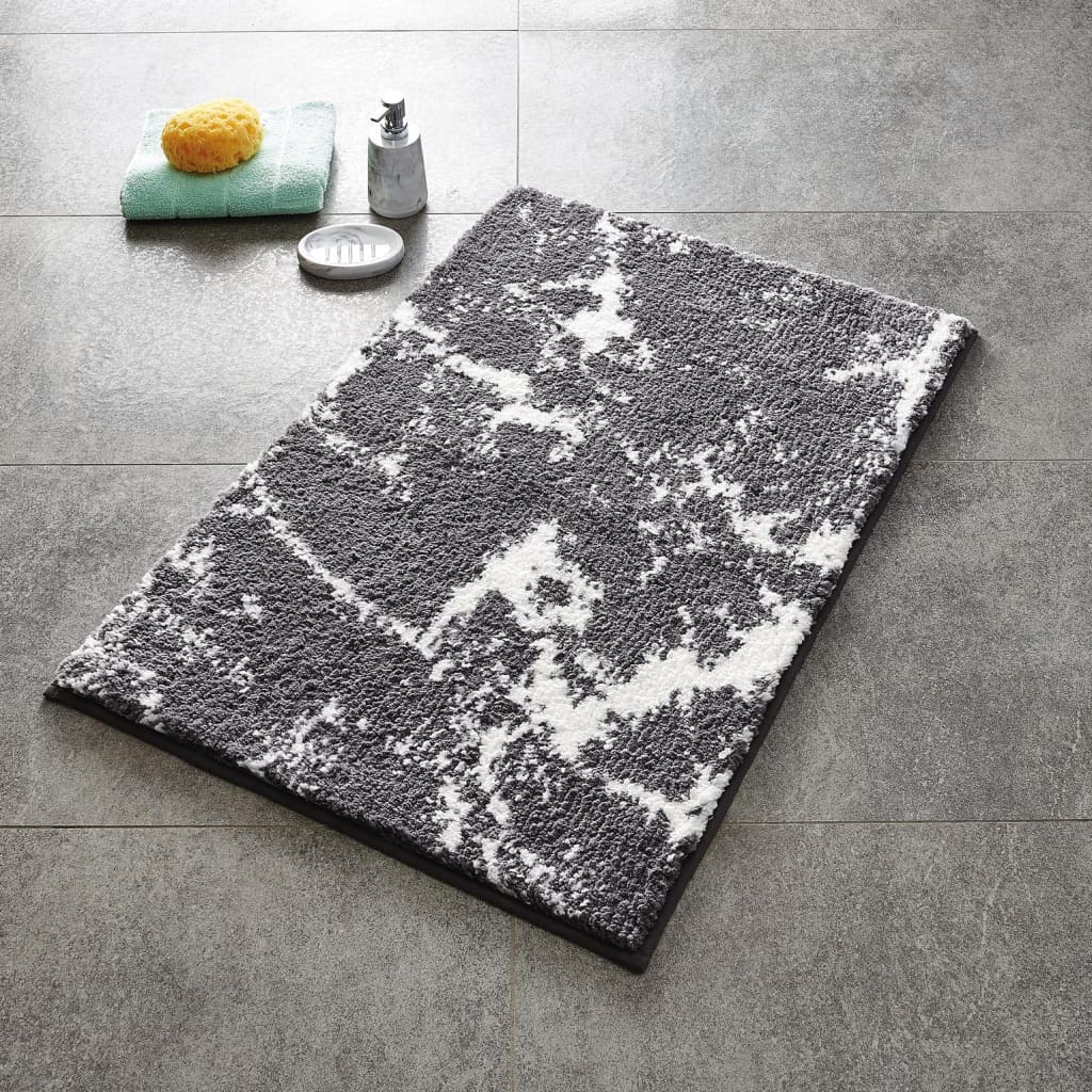 RIDDER Bathroom mat Marmor 90x60 cm gray and white