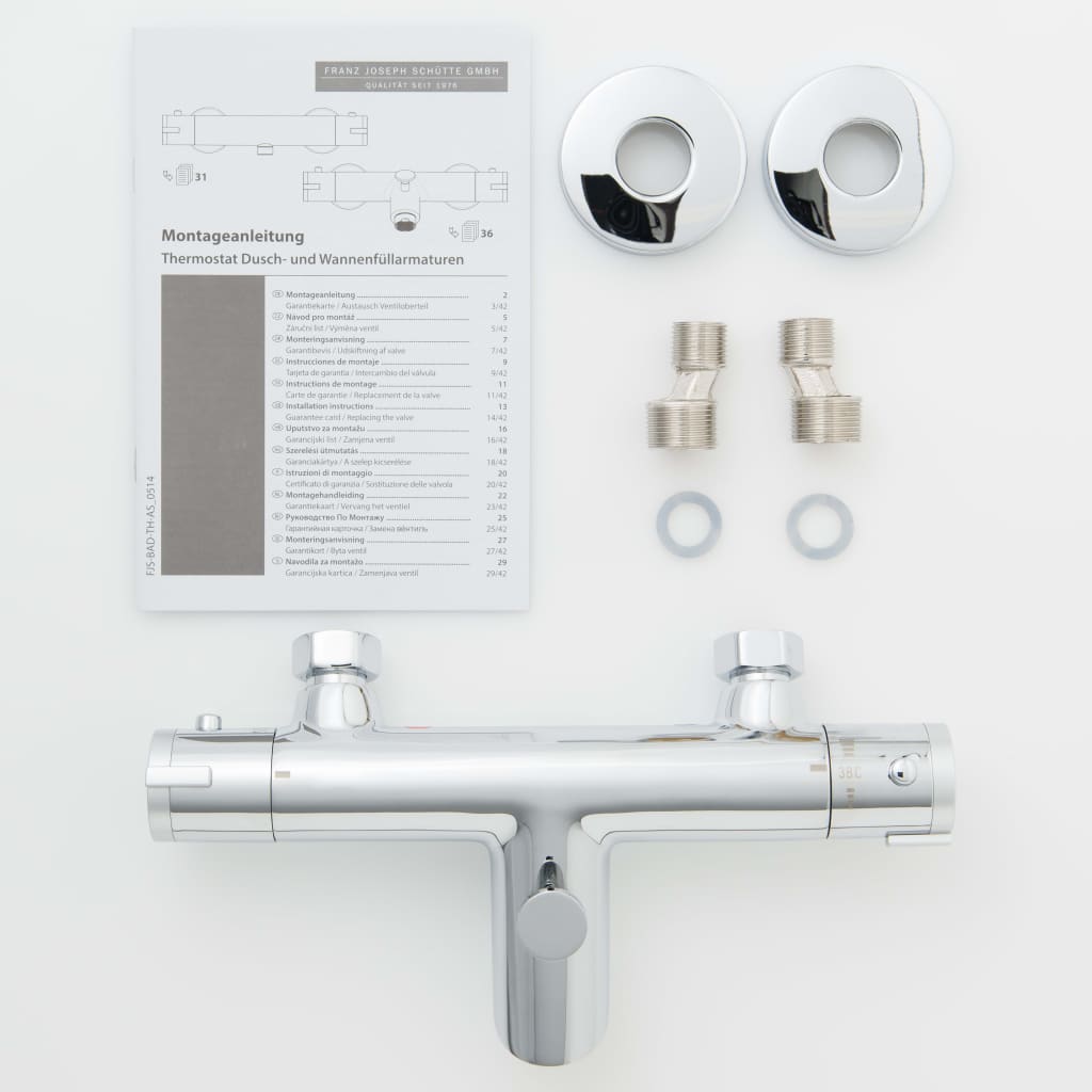 SCHÜTTE Bad-/douchemengkraan LONDON thermostatisch 5,5 cm matzwart