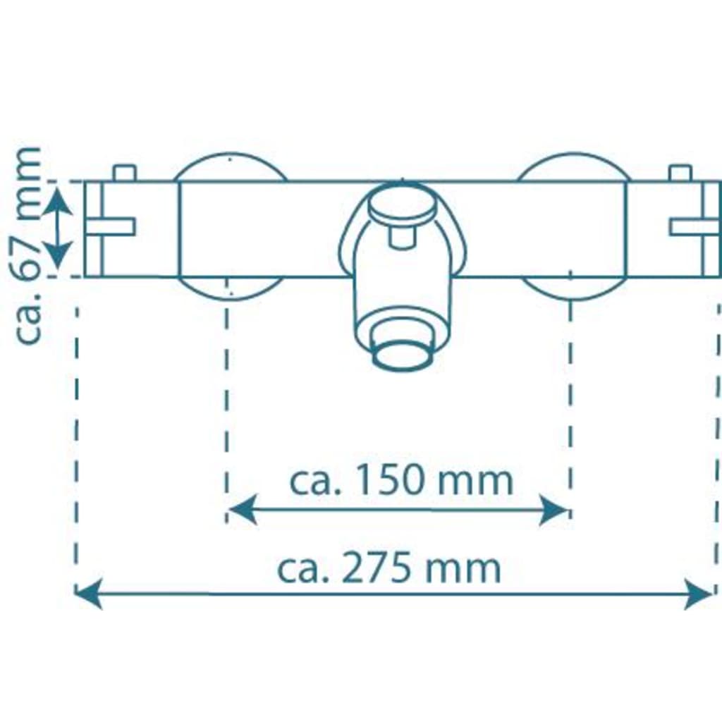 SCHÜTTE Bad-/douchemengkraan LONDON thermostatisch 5,5 cm matzwart