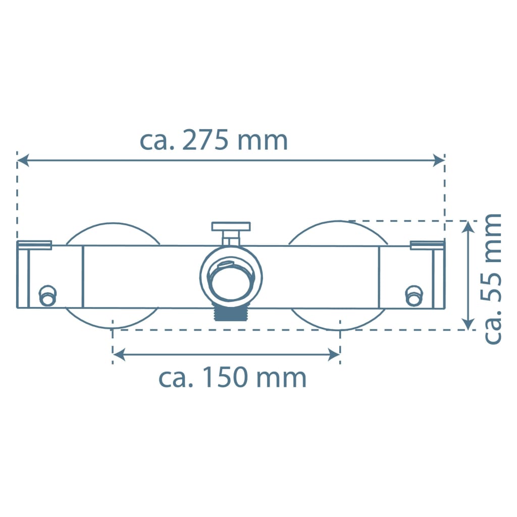 SCHÜTTE Bad-/douchemengkraan LONDON thermostatisch 5,5 cm matzwart