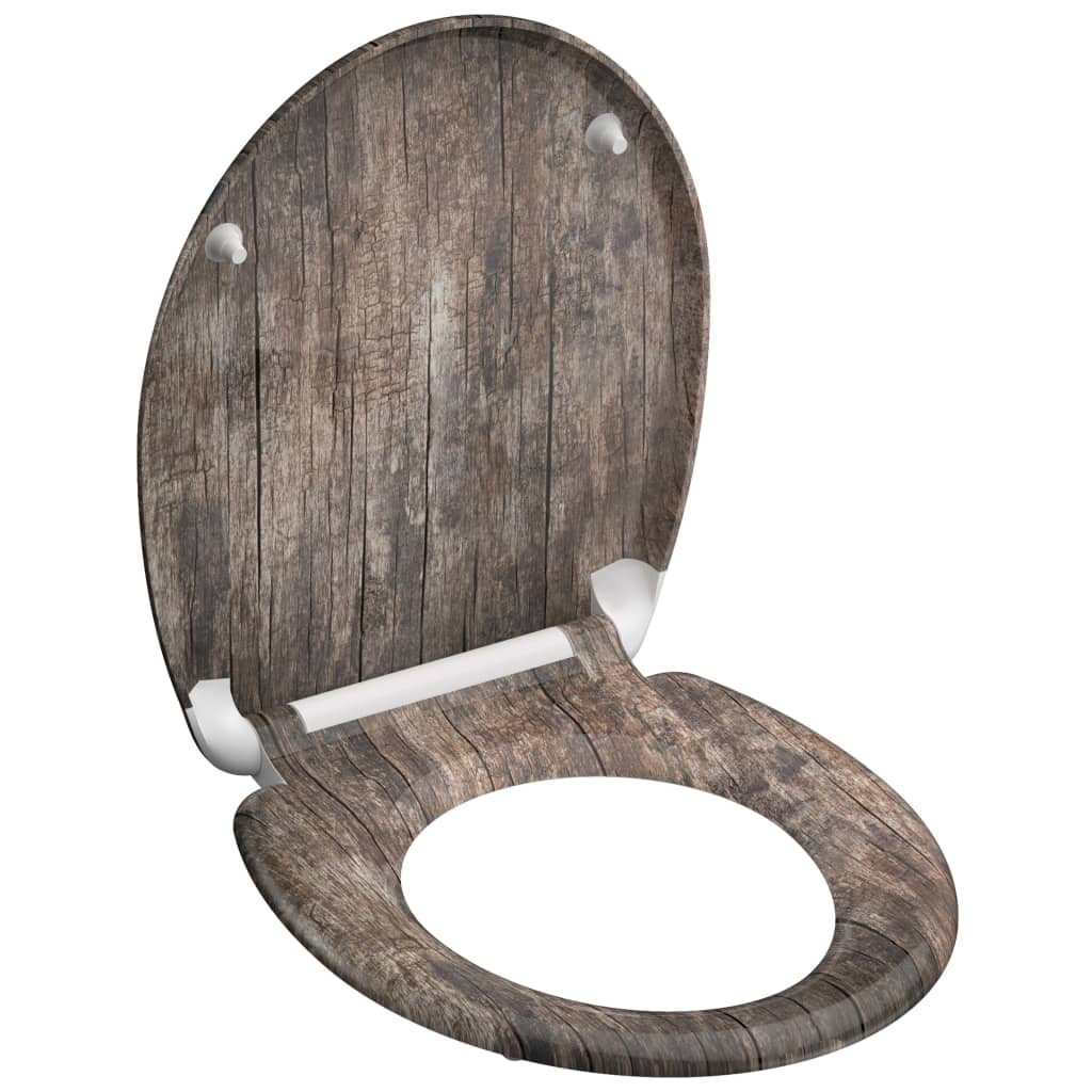 SCHÜTTE Toiletbril met soft-close OLD WOOD duroplast met print