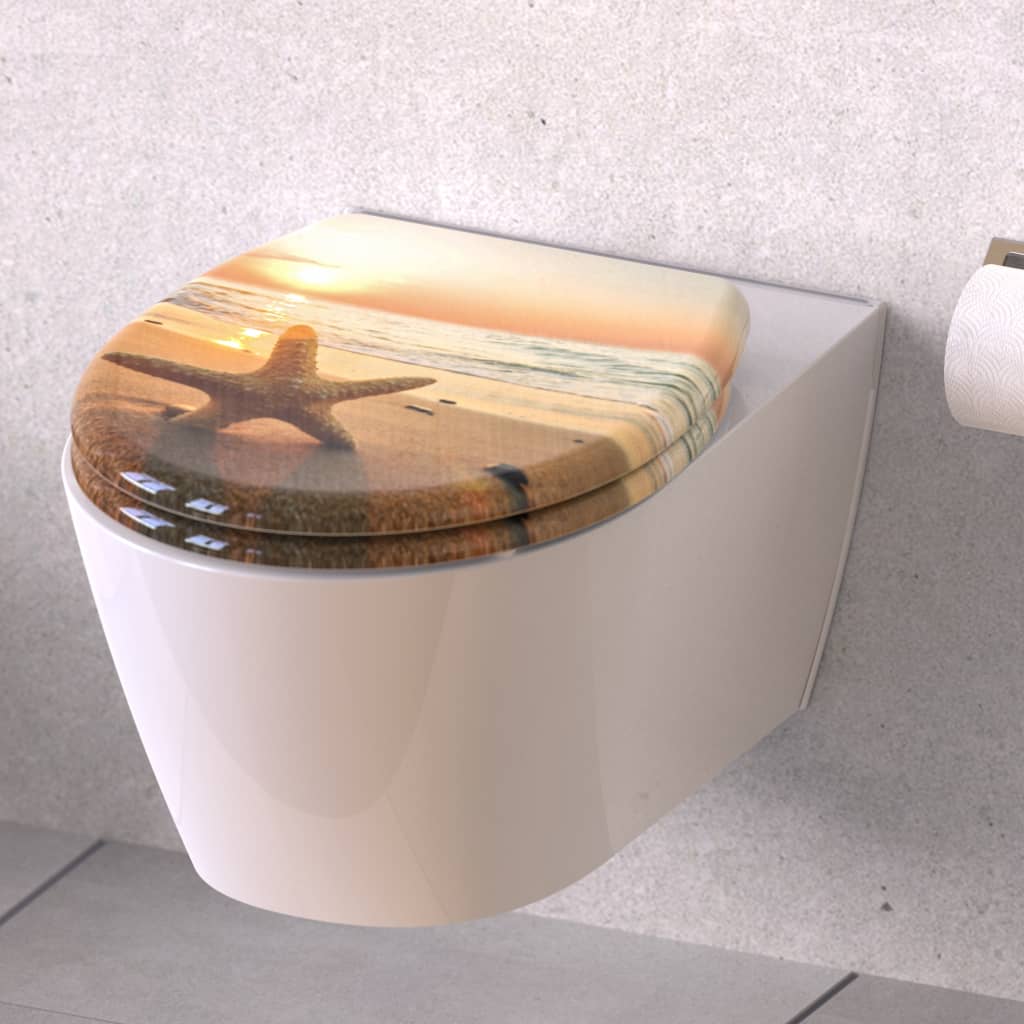 SCHÜTTE Toiletbril met soft-close OLD WOOD duroplast met print