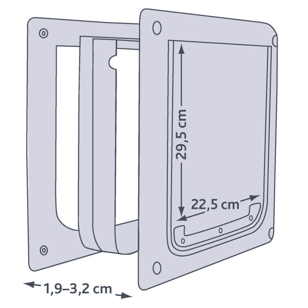 TRIXIE Hondenluik 2-weg maat XS-S 25x29 cm wit 3877