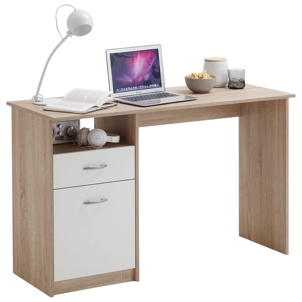 FMD Bureau met 1 lade 123x50x76,5 cm eikenkleurig en