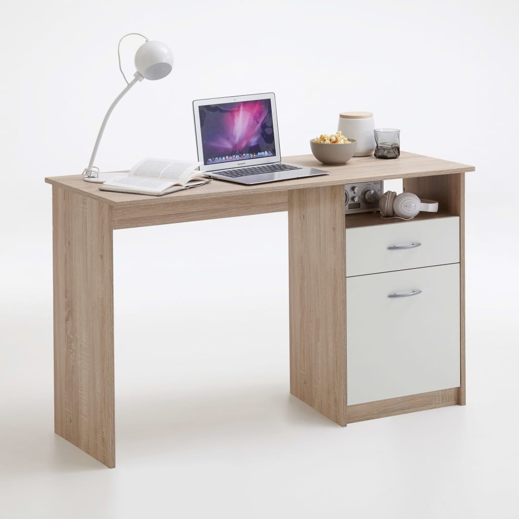 FMD Bureau met 1 lade 123x50x76,5 cm eikenkleurig en