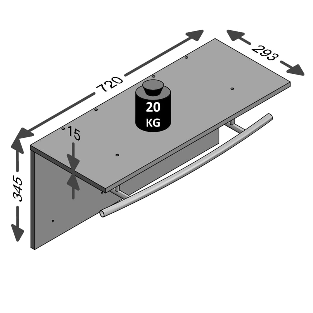 FMD Wandkapstok 72x29,3x34,5 cm