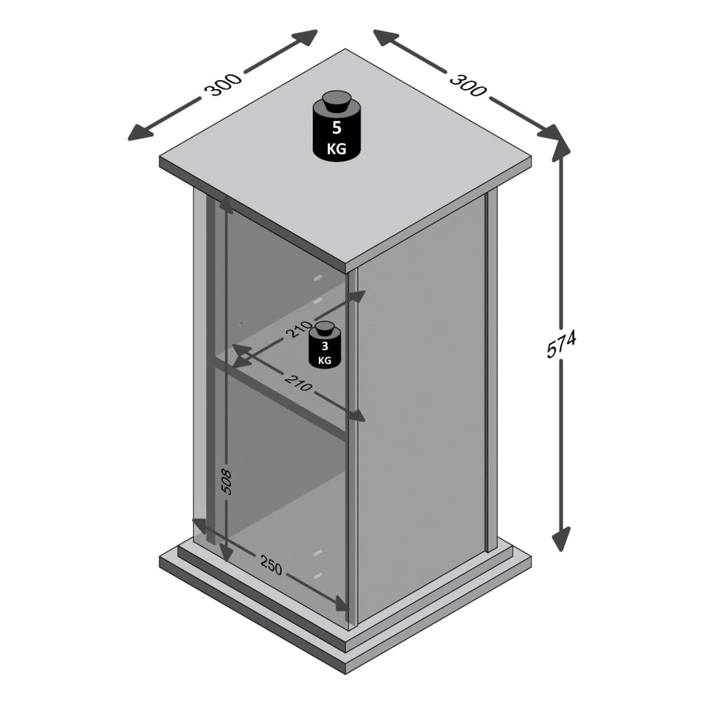 FMD Bijzettafel met deur 57,4 cm eikenkleurig