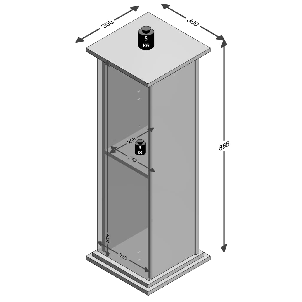 FMD Accenttafel met deur 88,5 cm