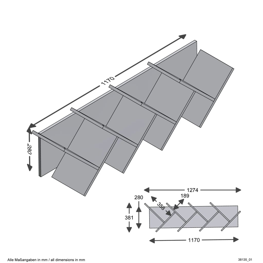 FMD Boekenplank zwevend geometrisch