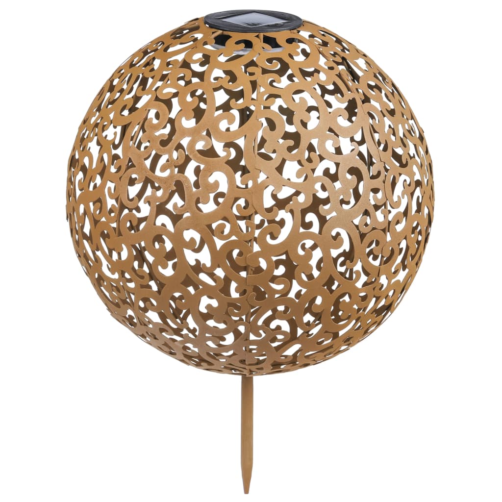 HI Garden lamp solar LED sphere 28.5 cm metal brown