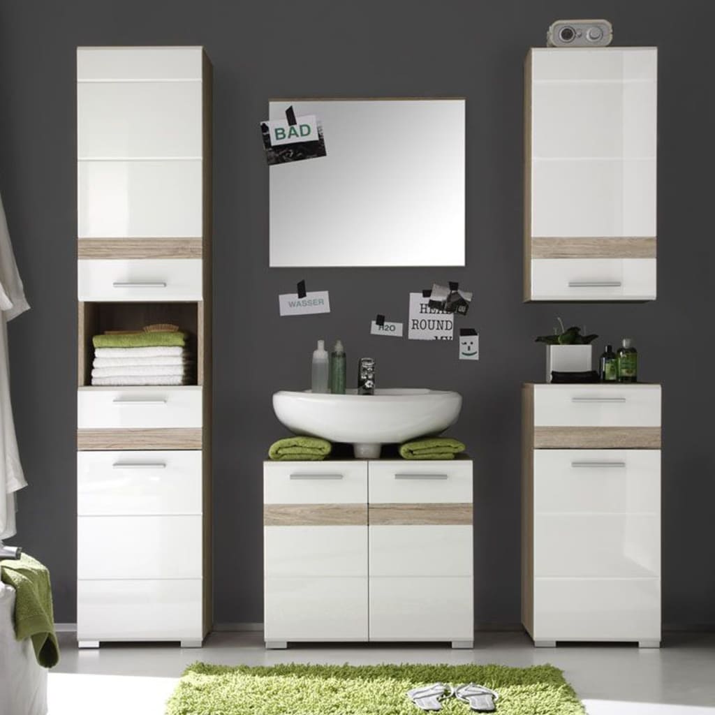 Trendteam Wandkast Set-One wit en licht San Remo