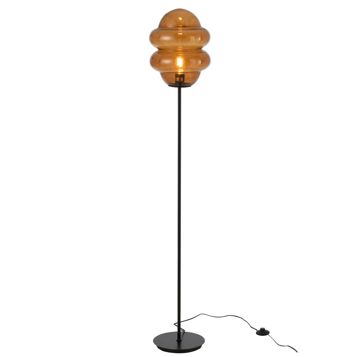 J-Line Staanlamp Honinglepel Glas Bruin