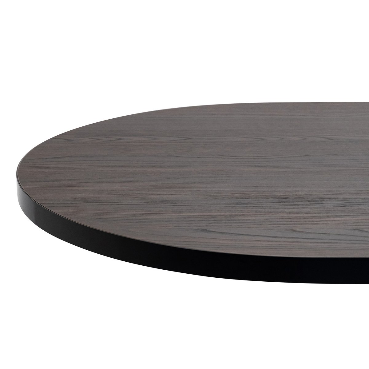 Stalux Plat ovale eettafel 'Noud' 210 x 100, kleur zwart / bruin hout