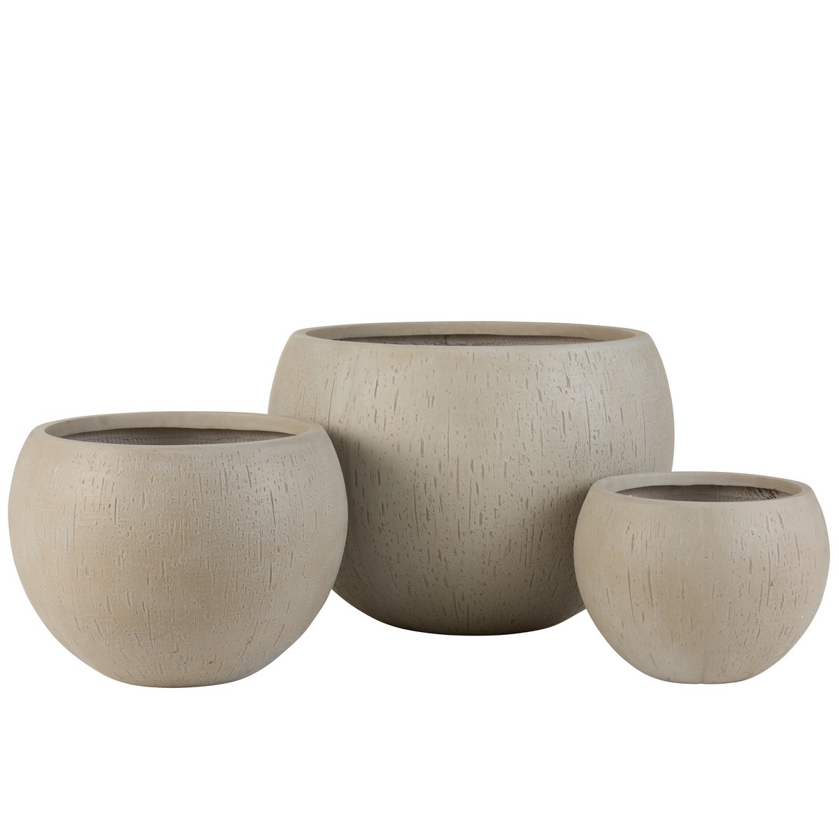 J-Line bloempot Rond Klei - keramiek - beige - Ø 55.50 cm