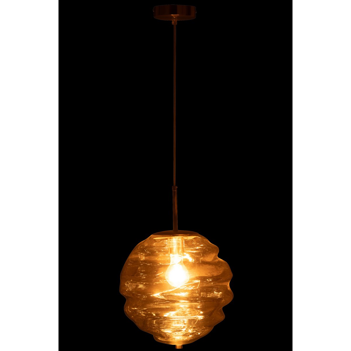 J-Line Hanglamp Glas Licht Cognac