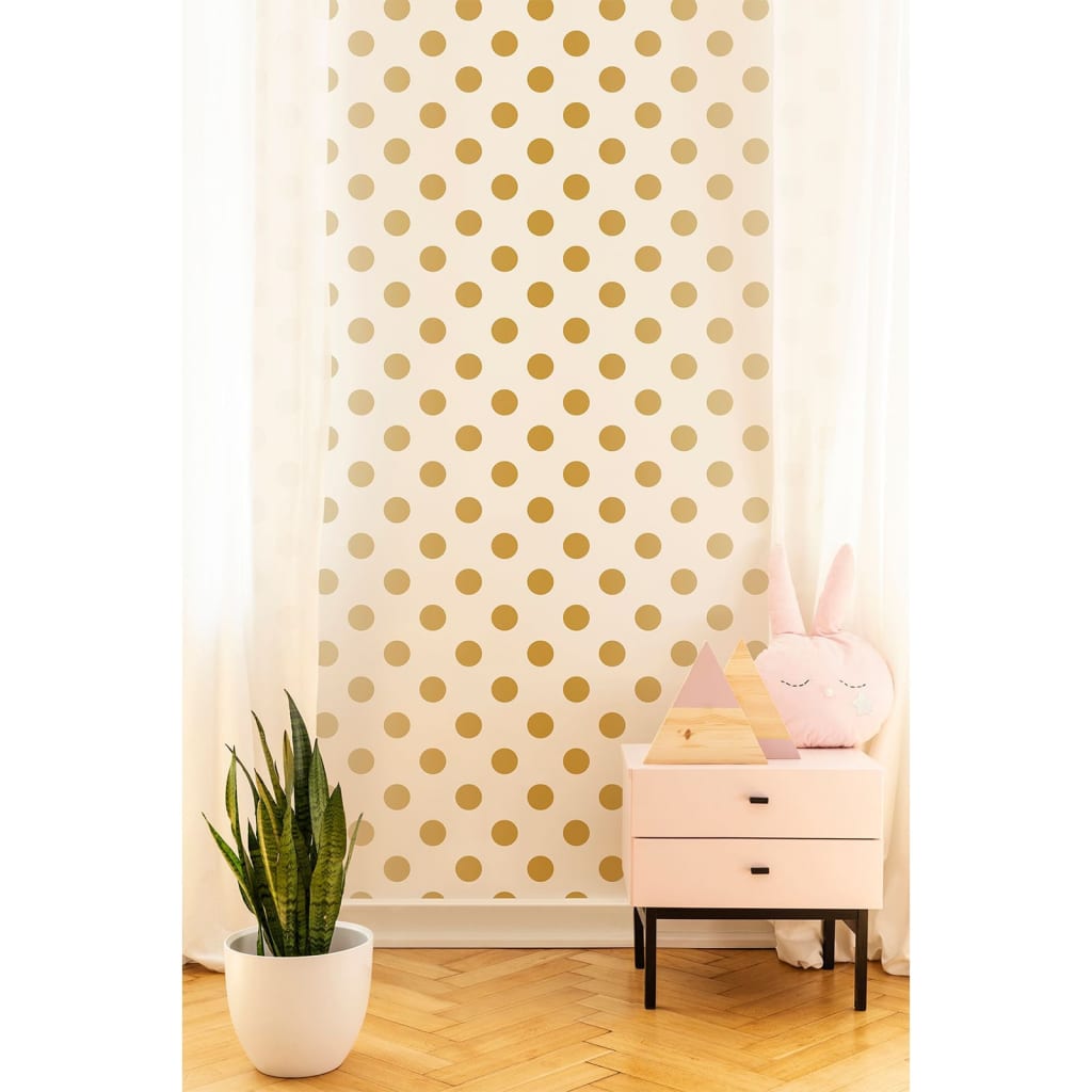 Kids at Home Behang Dotty Gold wit en goudkleurig 100105