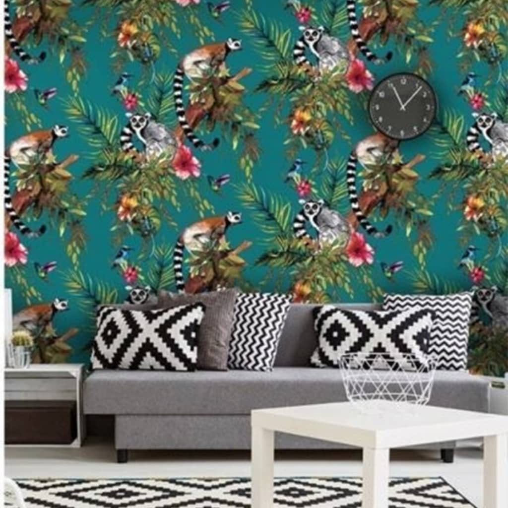 DUTCH WALLCOVERINGS Behang aap zilverkleurig