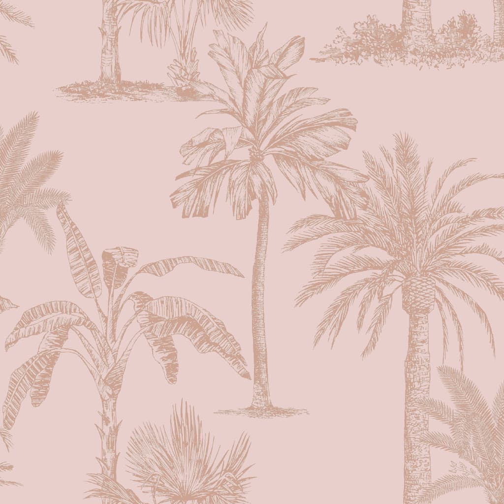 DUTCH WALLCOVERINGS Behang Tropical Trees en zilverkleurig