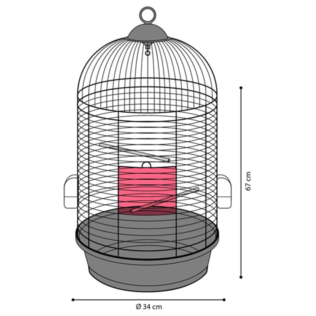 FLAMINGO Parkietenkooi Sanna 2 34x34x67 cm wit