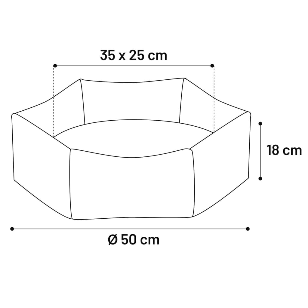 FLAMINGO Hondenmand met rits Ziva hexagonaal 50x18 cm terracottakleur