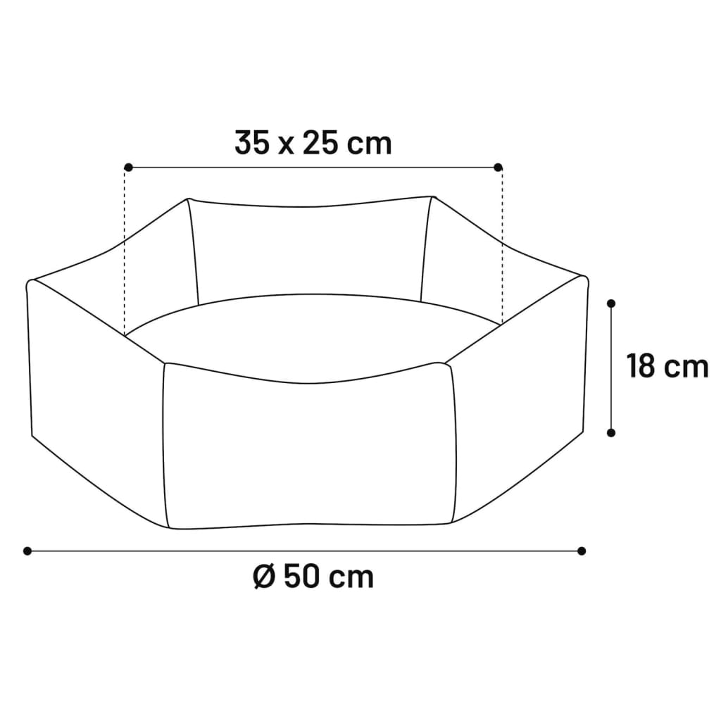 FLAMINGO Hondenmand met rits Ziva hexagonaal 50x18 cm terracottakleur