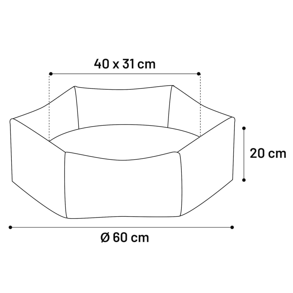 FLAMINGO Hondenmand met rits Ziva hexagonaal 50x18 cm terracottakleur