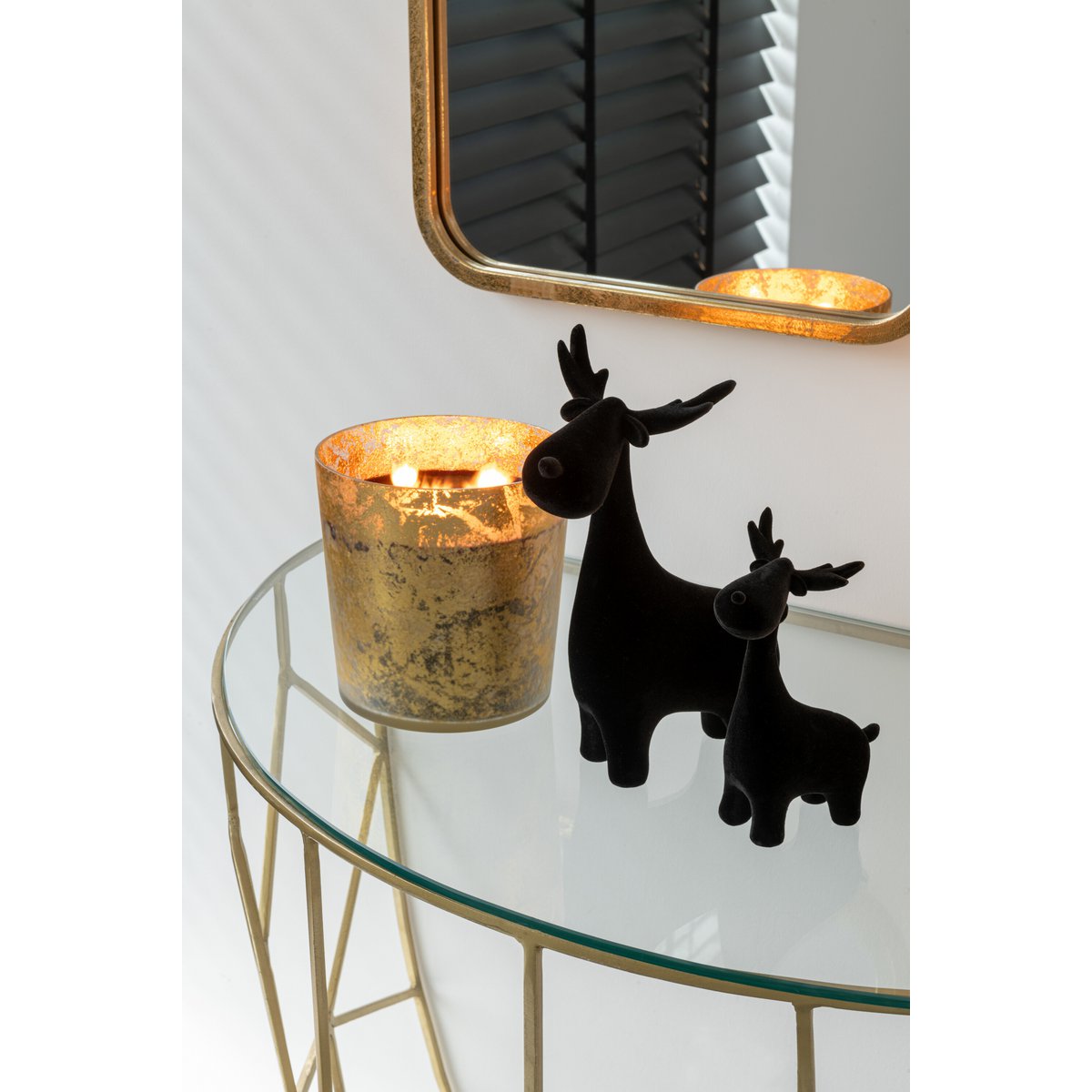 J-Line Console Moza Metaal/Glas Goud