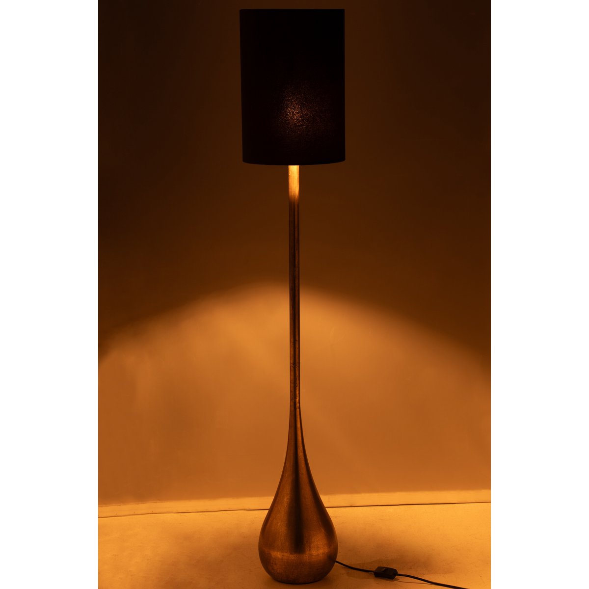 J-Line Lamp Druppel Ijzer/Fluweel Goud/Zwart Large