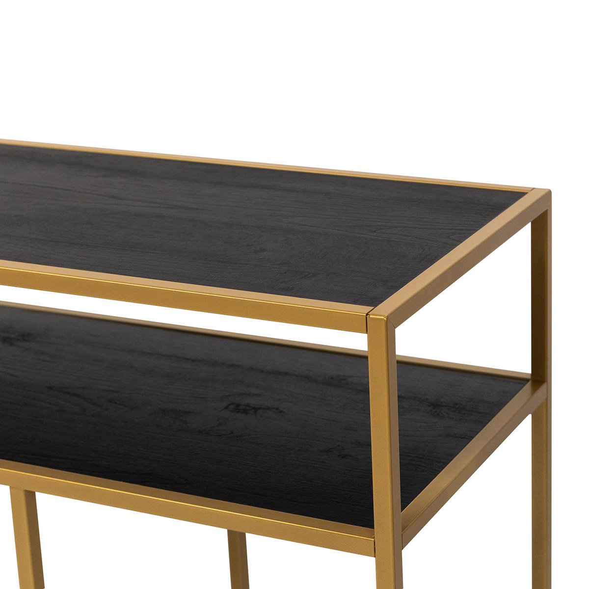 Stalux Side-table 'Teun' 200cm, kleur goud / zwart eiken