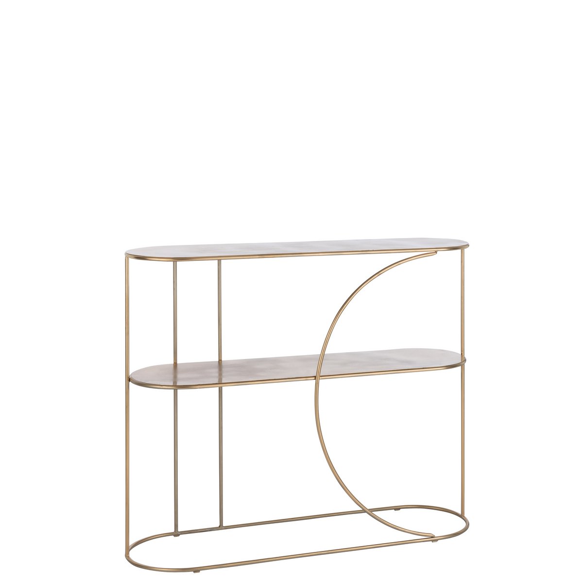 J-Line Console 2 Planken+Curve Deco Metaal Goud